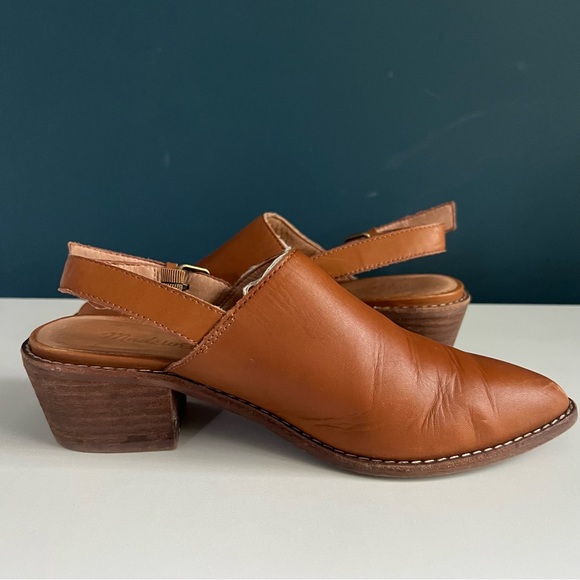 Madewell Caramel Leather Booties with Strap Size 7 - Picture 6 of 7